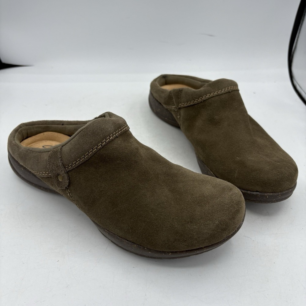 Clarks Shoes Womens Size 9 M Roseville Echo Slip On Mule Clog Green